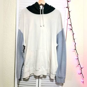 Original Use sizeXXL Color Block Men's Hoodie Green, Gray & White w/Front Pocket
